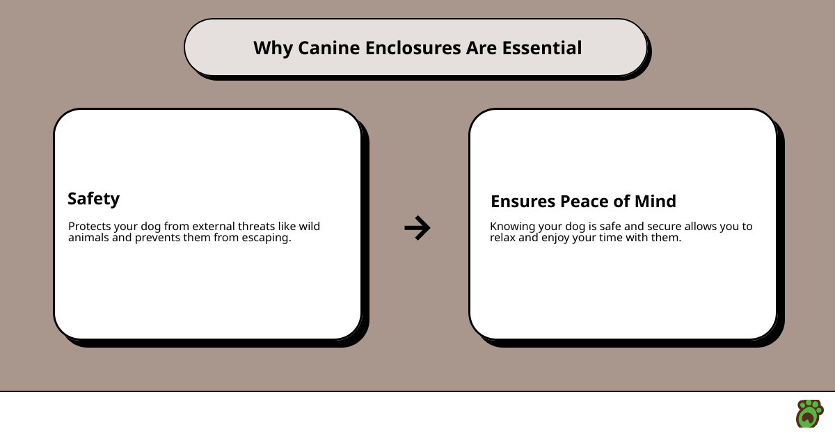 Key features of dog enclosures - canine enclosures infographic cause<em>effect</em>text