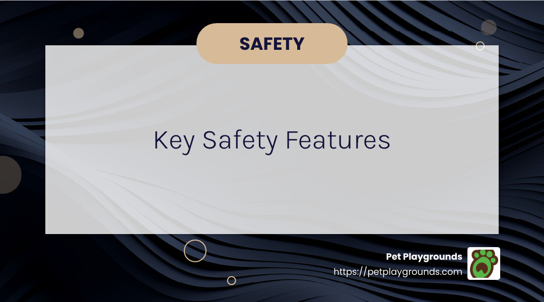 Safety Features of Dog Enclosures - canine enclosures infographic simple-info-landscape-card-dark