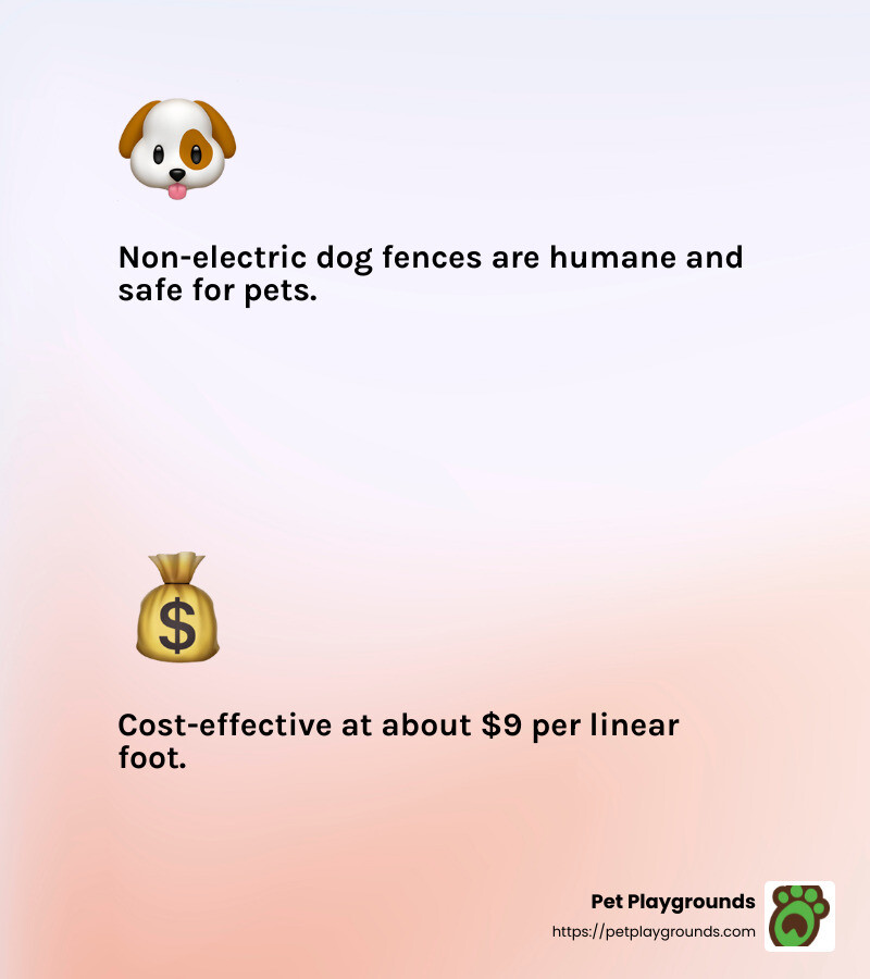 Pet Playgrounds non-electric dog fence - dog-proof garden fencing infographic 2<em>facts</em>emoji_light-gradient