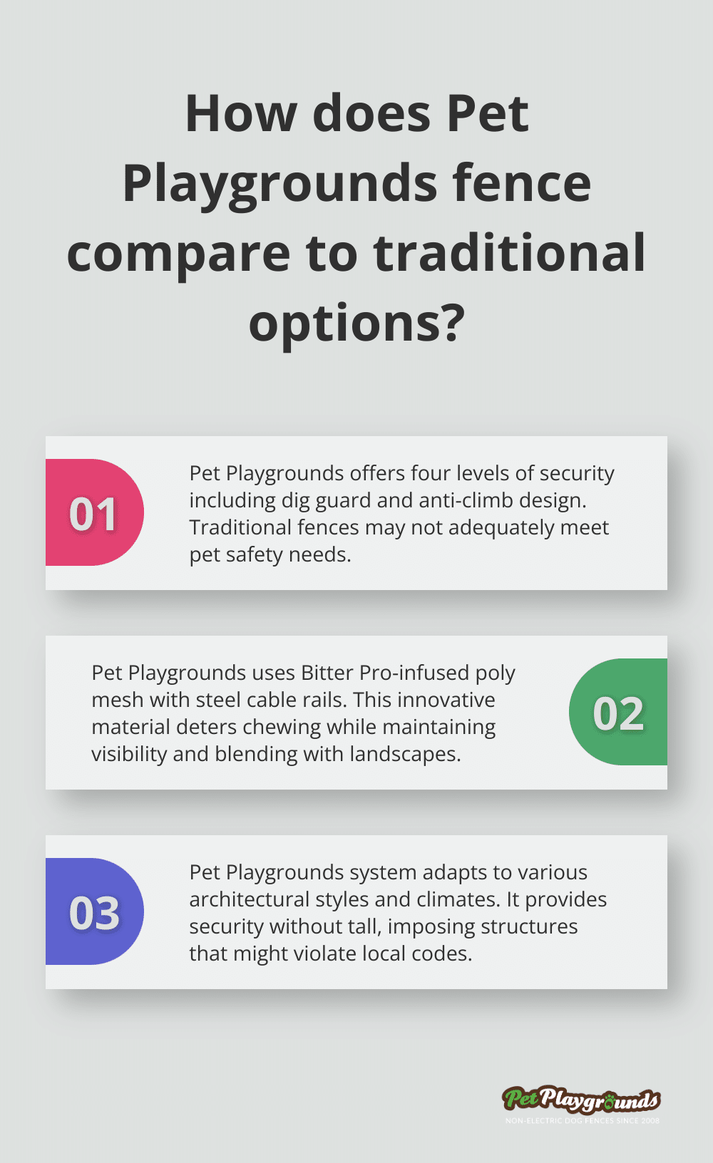 Infographic: How does Pet Playgrounds fence compare to traditional options?